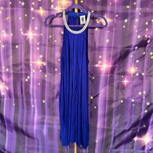 Vocal - Stone Detail Halter Dress - Blue - XL - NWT